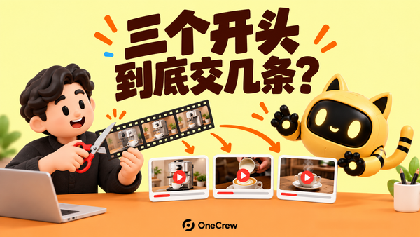创作者与机器人把不同开头整理成独立的视频版本