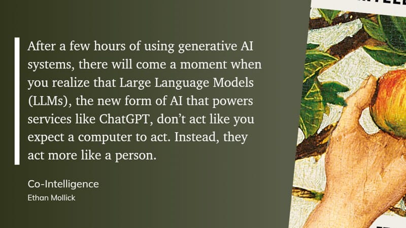 Ethan Mollick Co-intelligence snippet from Readwise