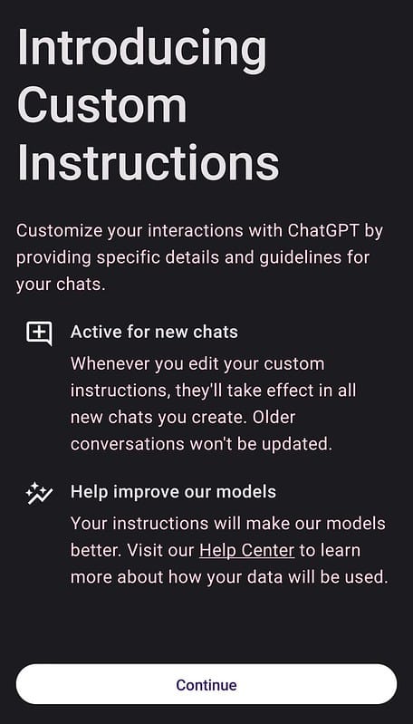 Screenshot from ChatGPT