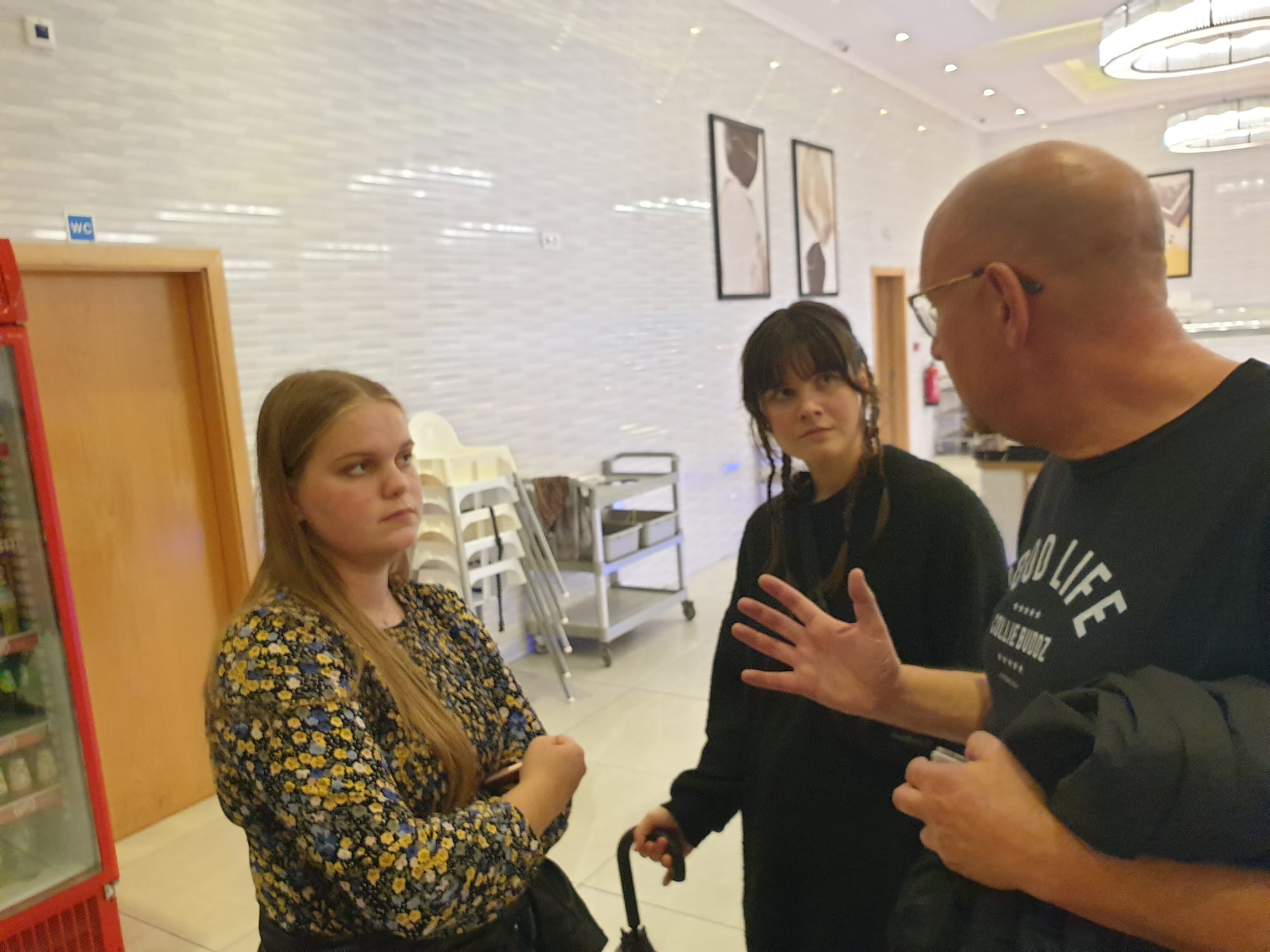 Two students and one lecturer