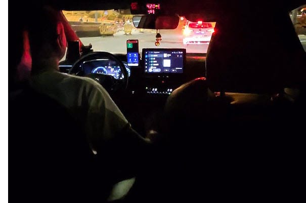 Late night taxi ride