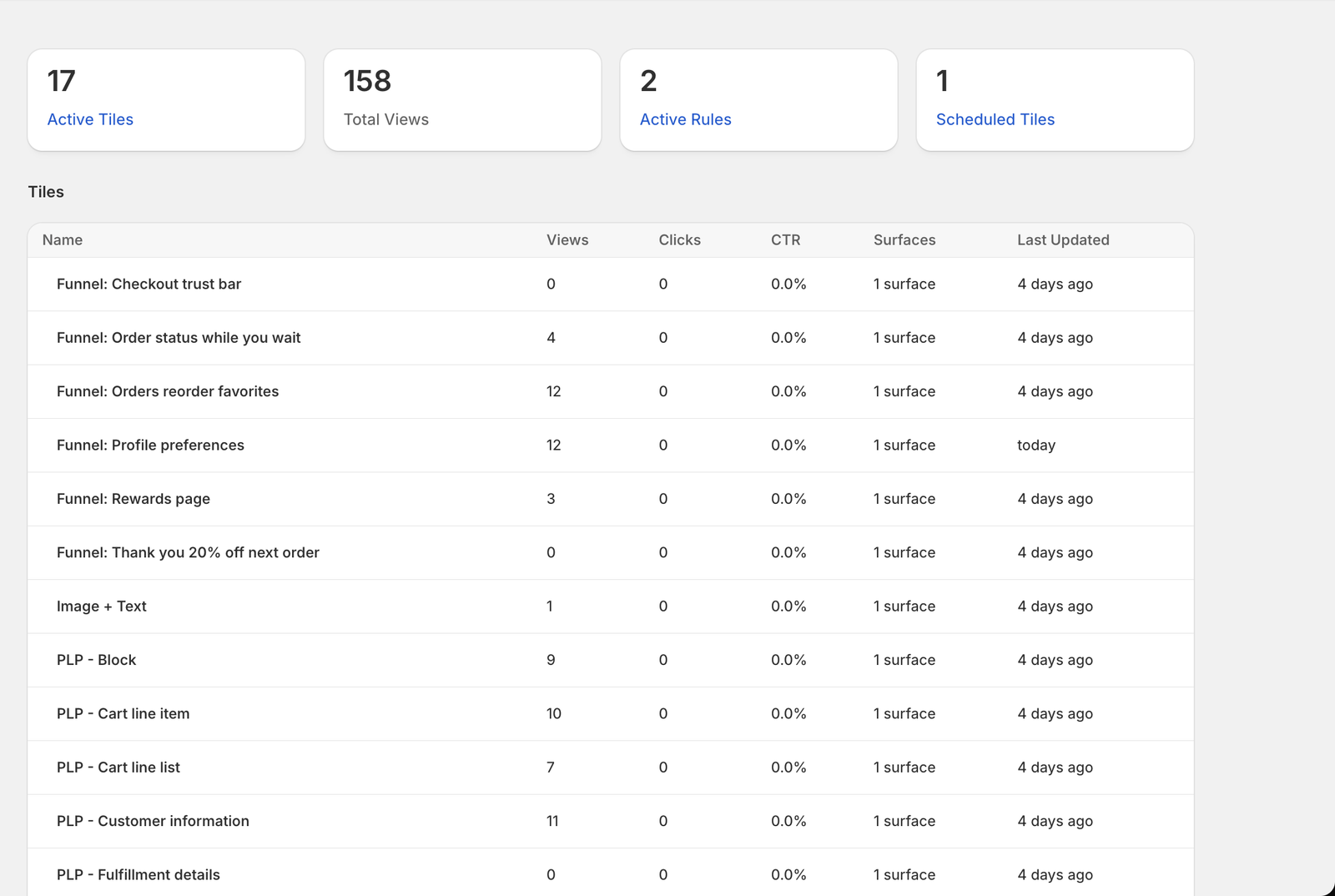 Tile metrics on your dashboard