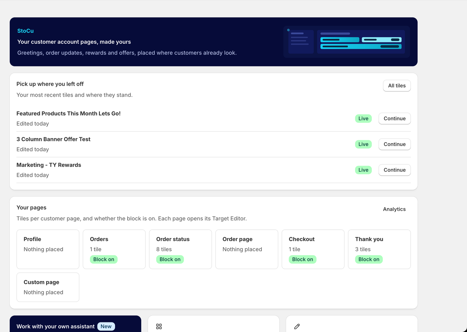 Meet your StoCu dashboard