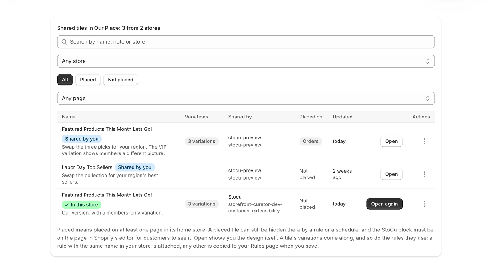 Brand library: share tiles between your stores