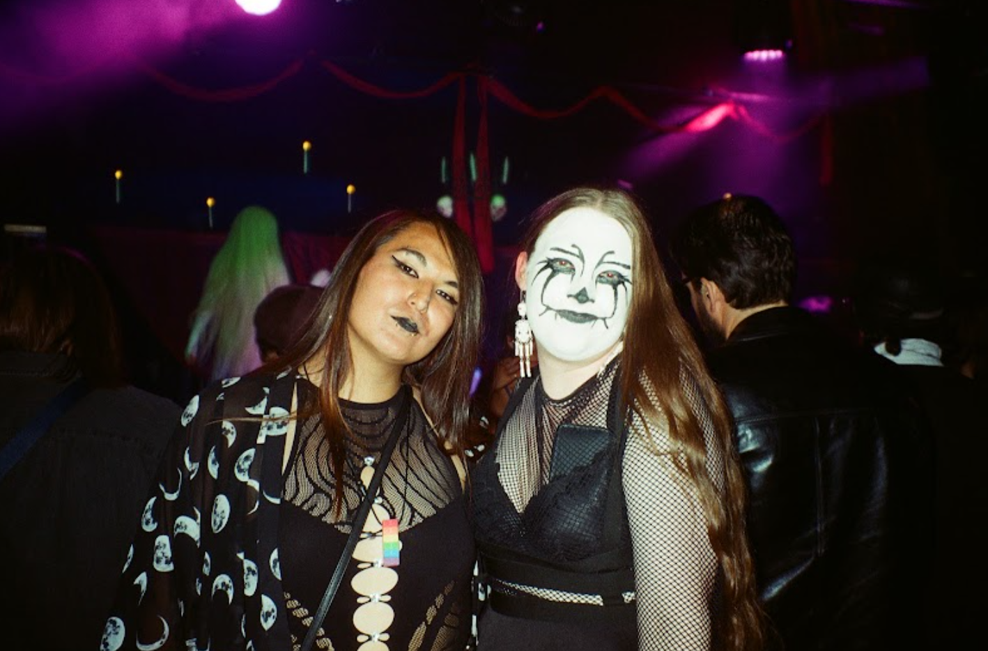 Attendees pose for a photo at Terrorwave. (Stephanie Sterling for the Anchorage Press)