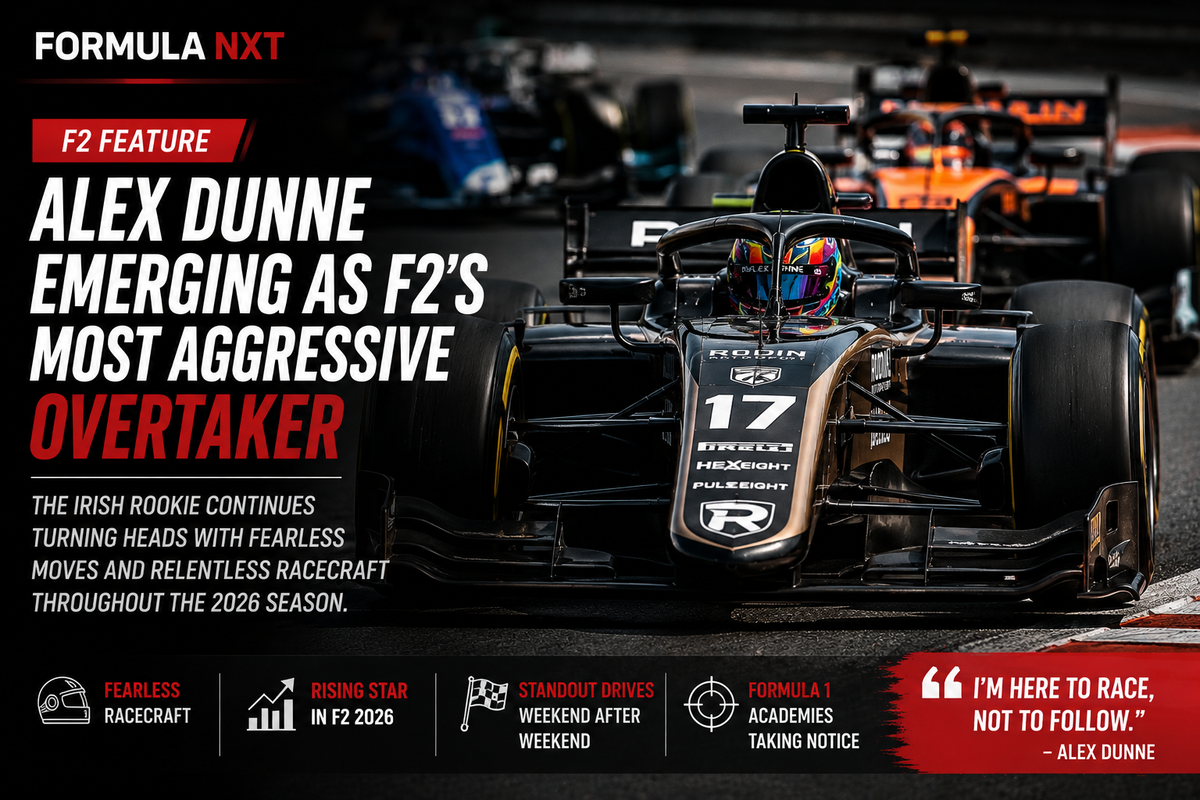 Alex Dunne Emerging as Formula 2’s Most Aggressive Overtaker