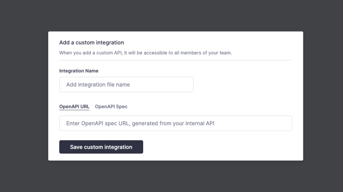 Bring your own REST API