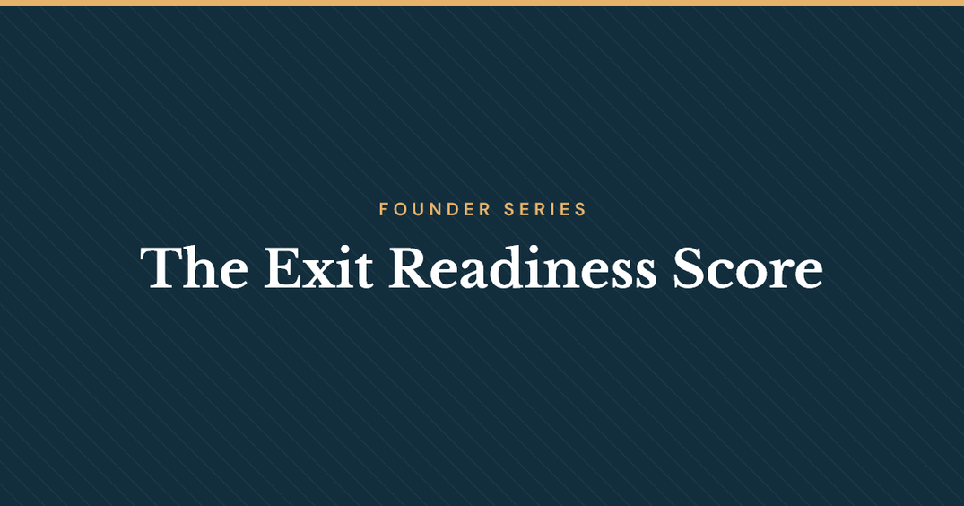 Score your exit readiness across 7 weighted functions. Map which founder dependencies cost the most and what to fix first