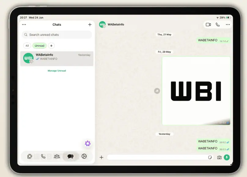 WhatsApp beta får Liquid Glass-design på iPad