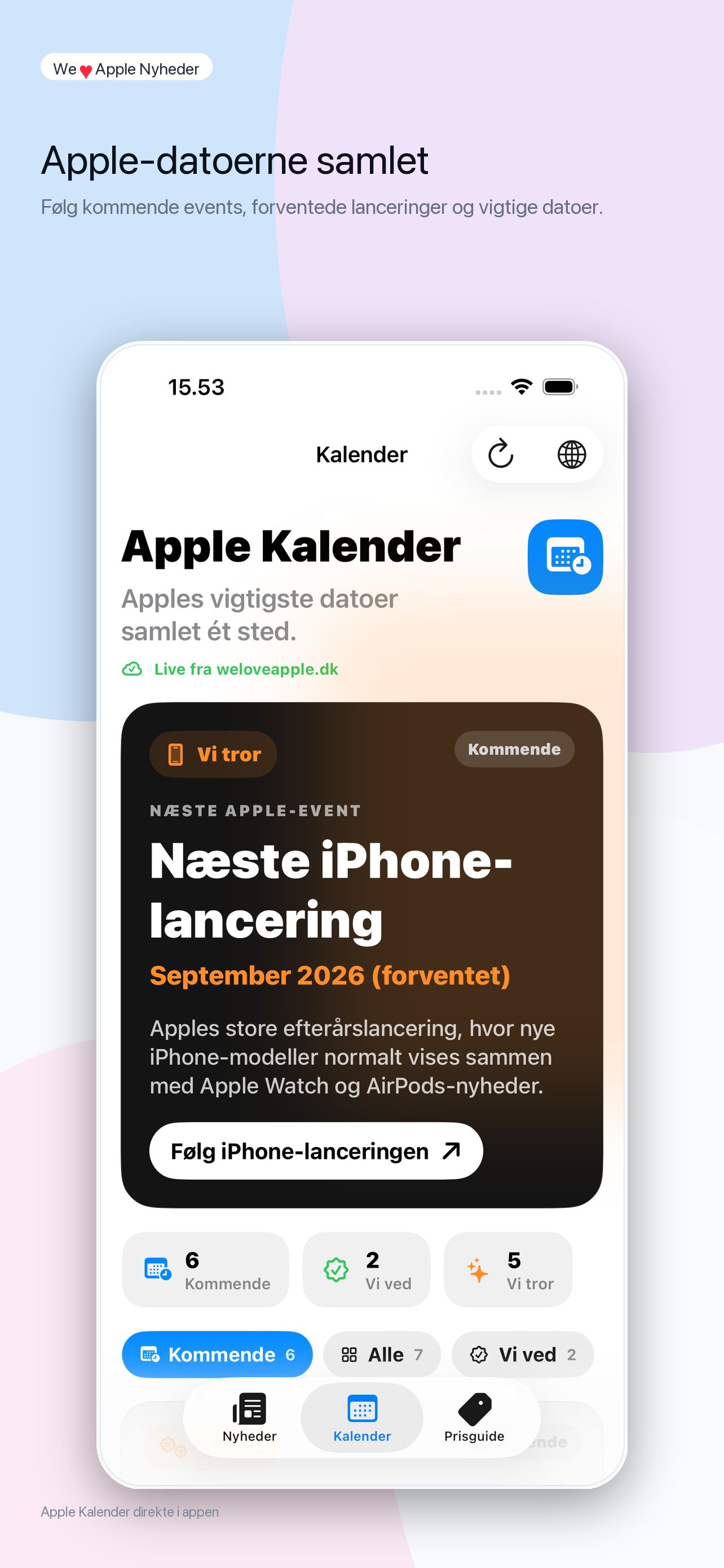Apple Kalender på iPhone