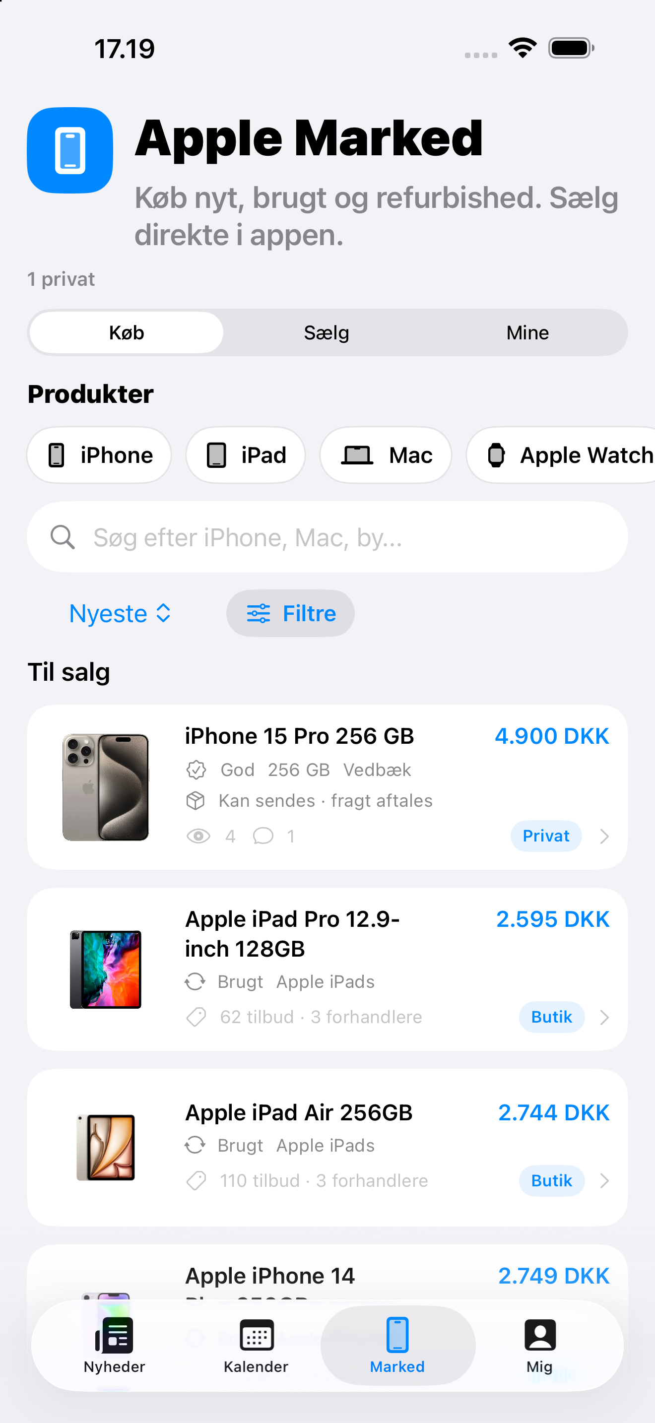 Apple Marked på iPhone med private annoncer og butikstilbud