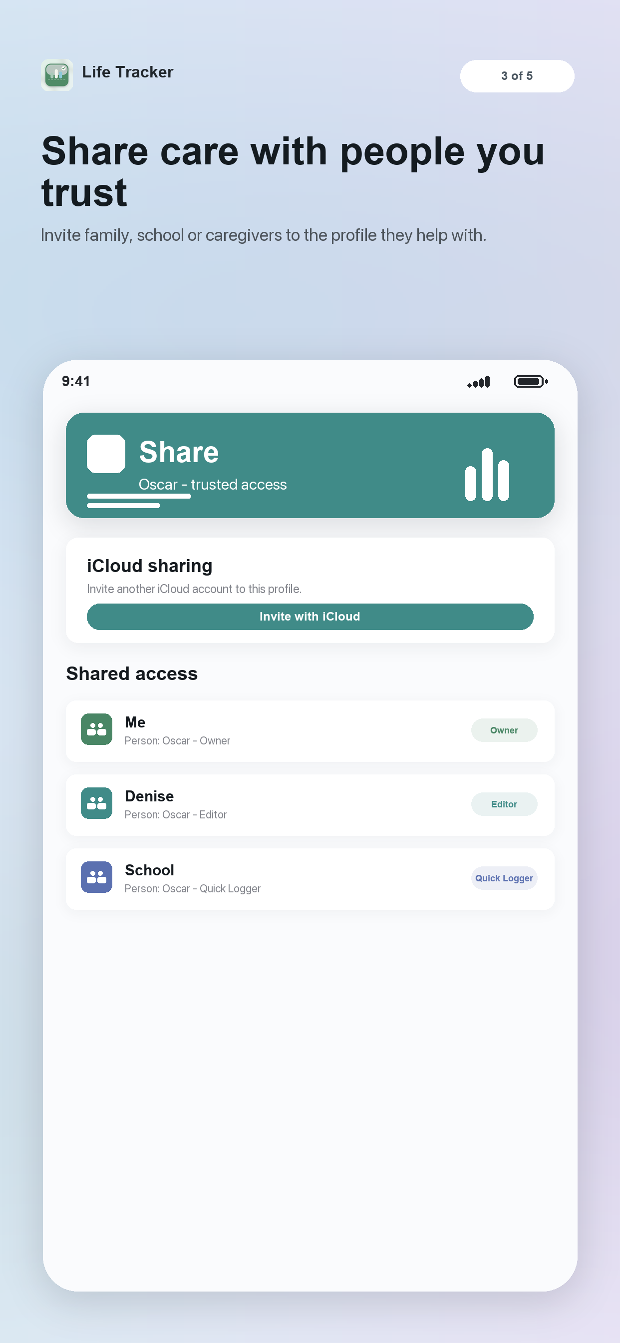 Del omsorgen med dem, du stoler på på iCloud