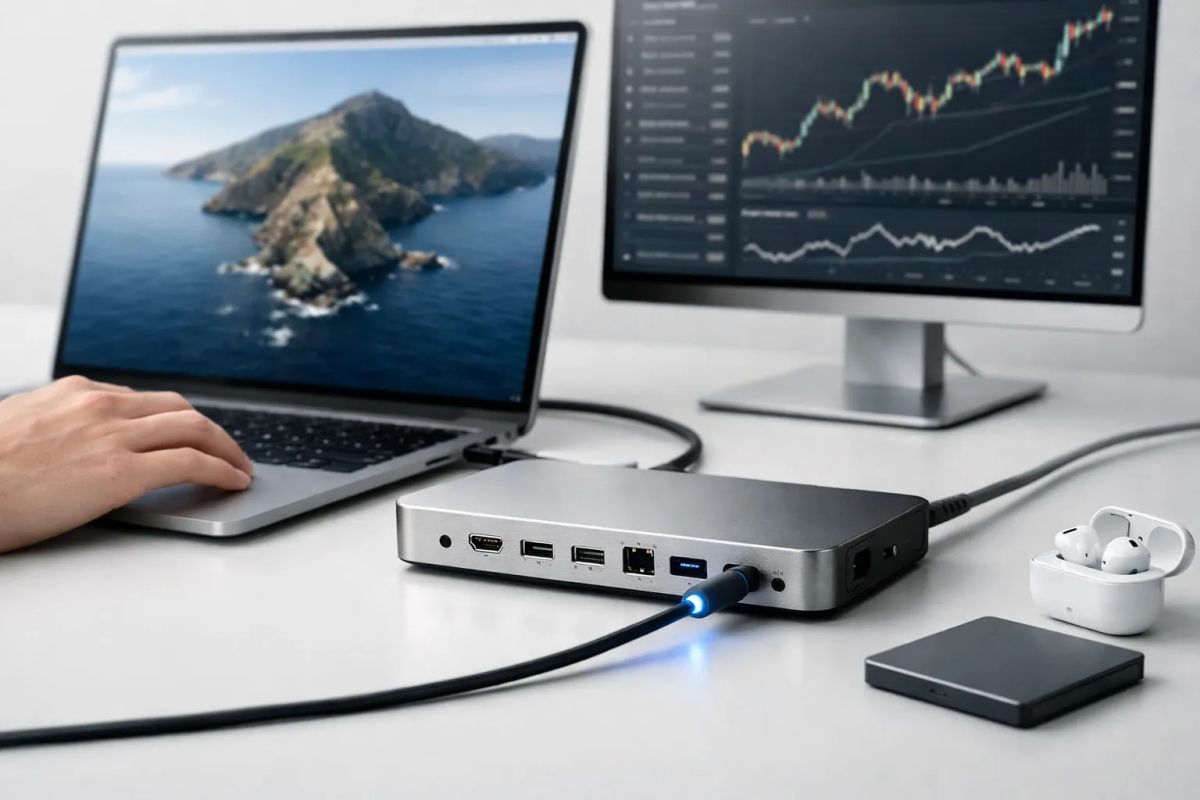 Bedste Thunderbolt- og USB‑C-docks til MacBook i 2026: Ét kabel, flere skærme og porte Post feature image
