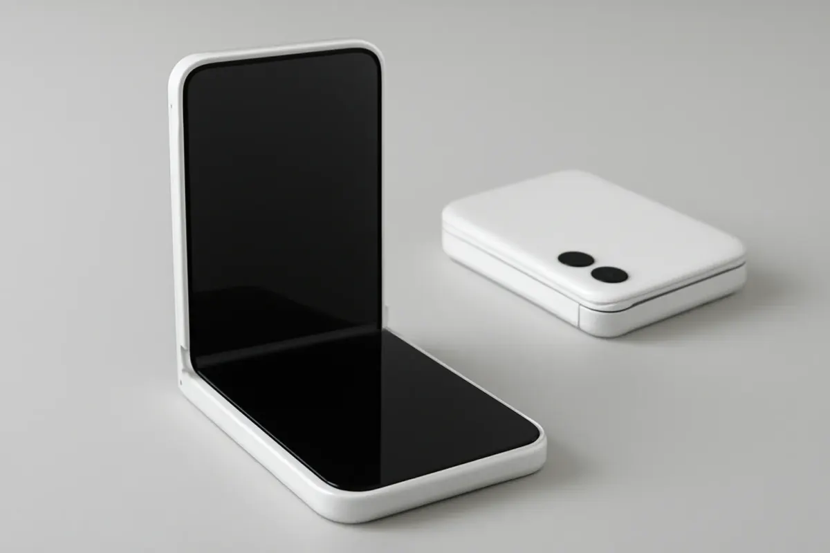 Nyt dummybillede viser foldbar iPhone i hvidt design Post feature image