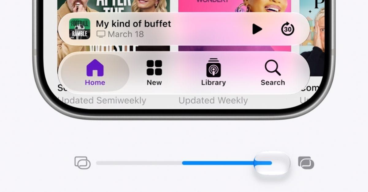 Apple justerer Liquid Glass i iOS 27 med ny skyder til udseendet Artikelbillede