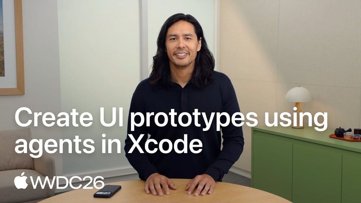 WWDC26-sessiontitel peger på UI-prototyper med agenter i Xcode Artikelbillede