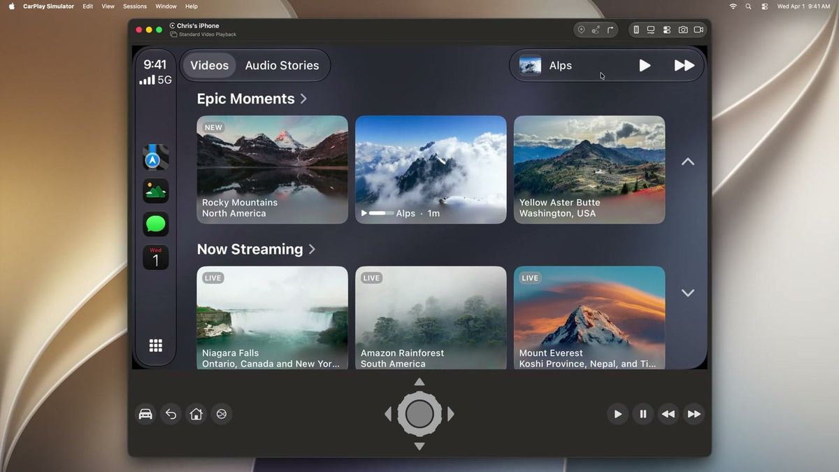 CarPlay i iOS 27 med videooversigt, bredformatbilleder og MiniPlayer på bilens skærm