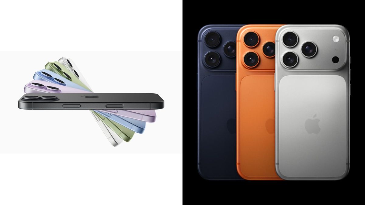 iPhone 17-modeller og iPhone 17 Pro-serien vist med Apples officielle produktbilleder