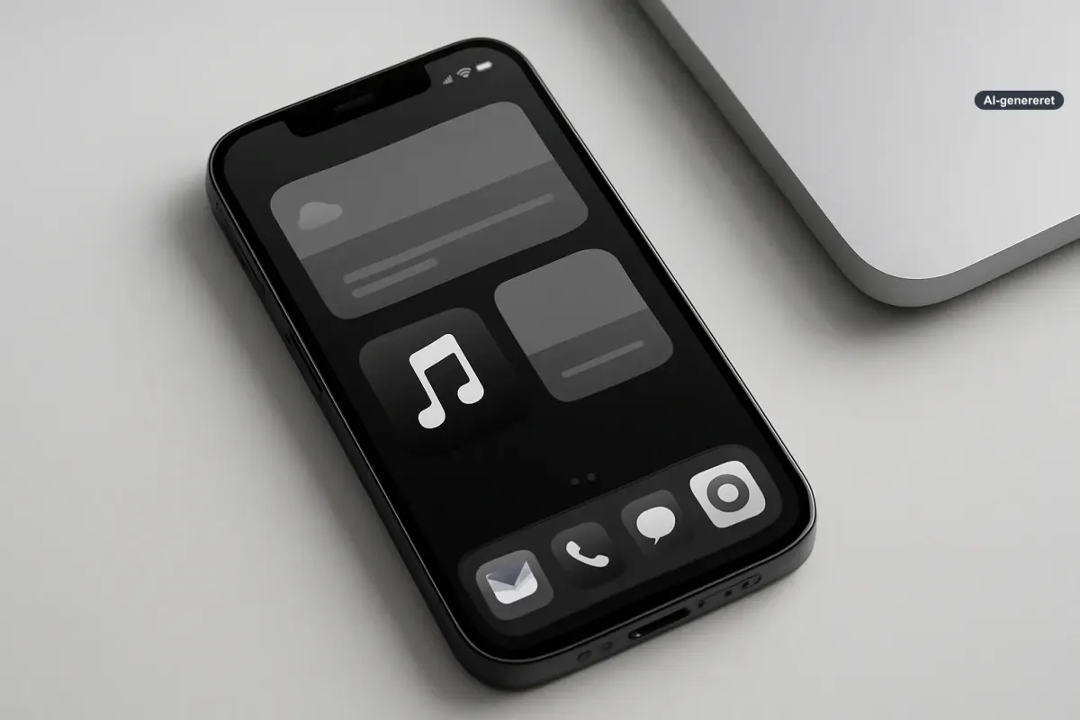 iOS 27.2 beta 4 giver Apple Music et nyt sort-hvidt ikon Artikelbillede