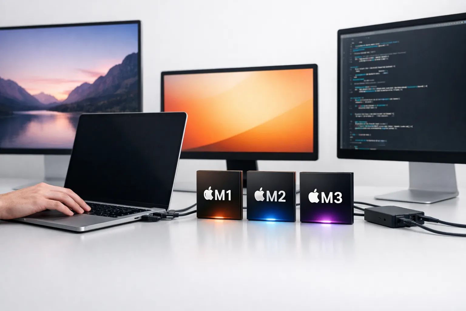 Sådan tilslutter du 2+ eksterne skærme til MacBook med M1–M5 (inkl. Neo) Post feature image