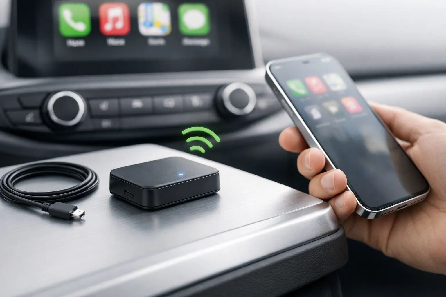 Adapter til 35 dollars gør kablet CarPlay trådløst i bilen Post feature image