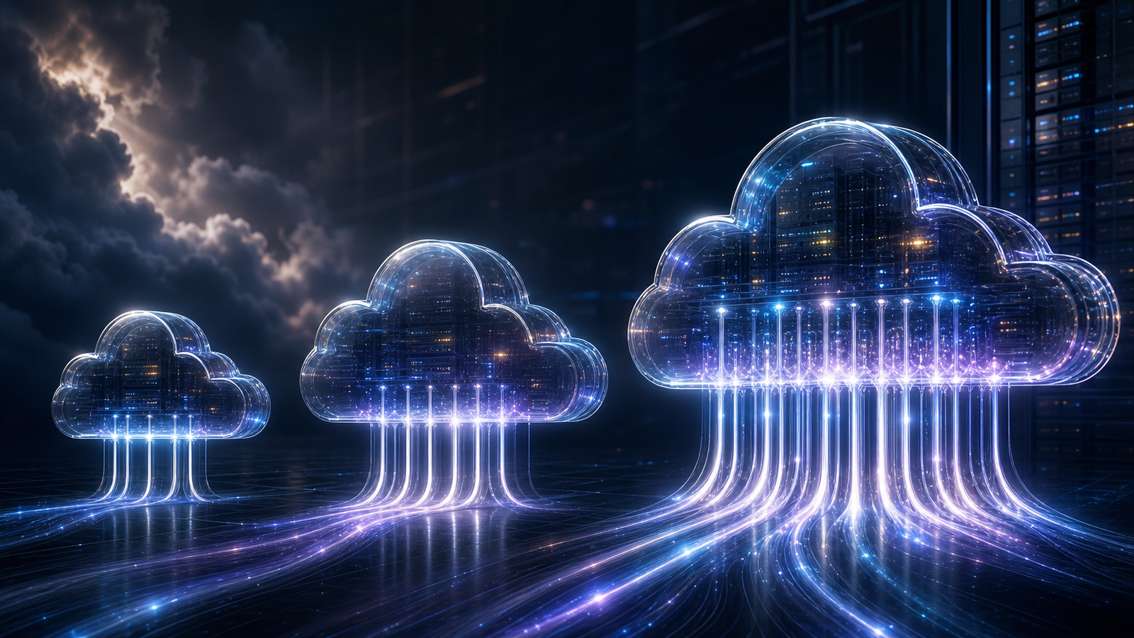 Tre stigende digitale skylag med voksende AI-kapacitet