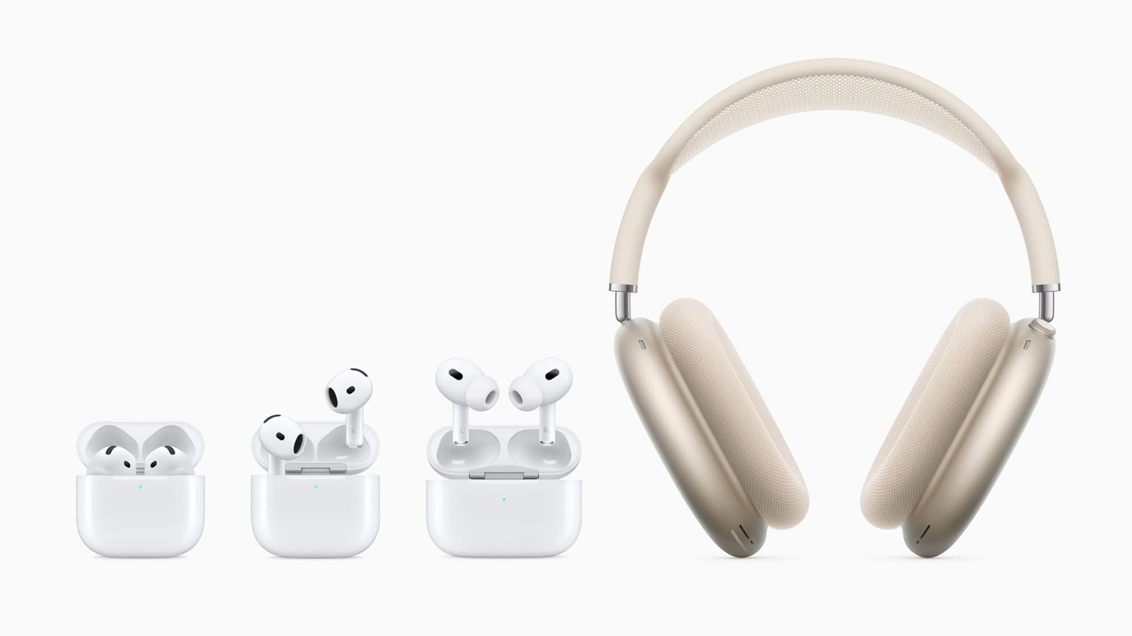 Apples nuværende AirPods 4-serie, som muligvis får en efterfølger i to varianter