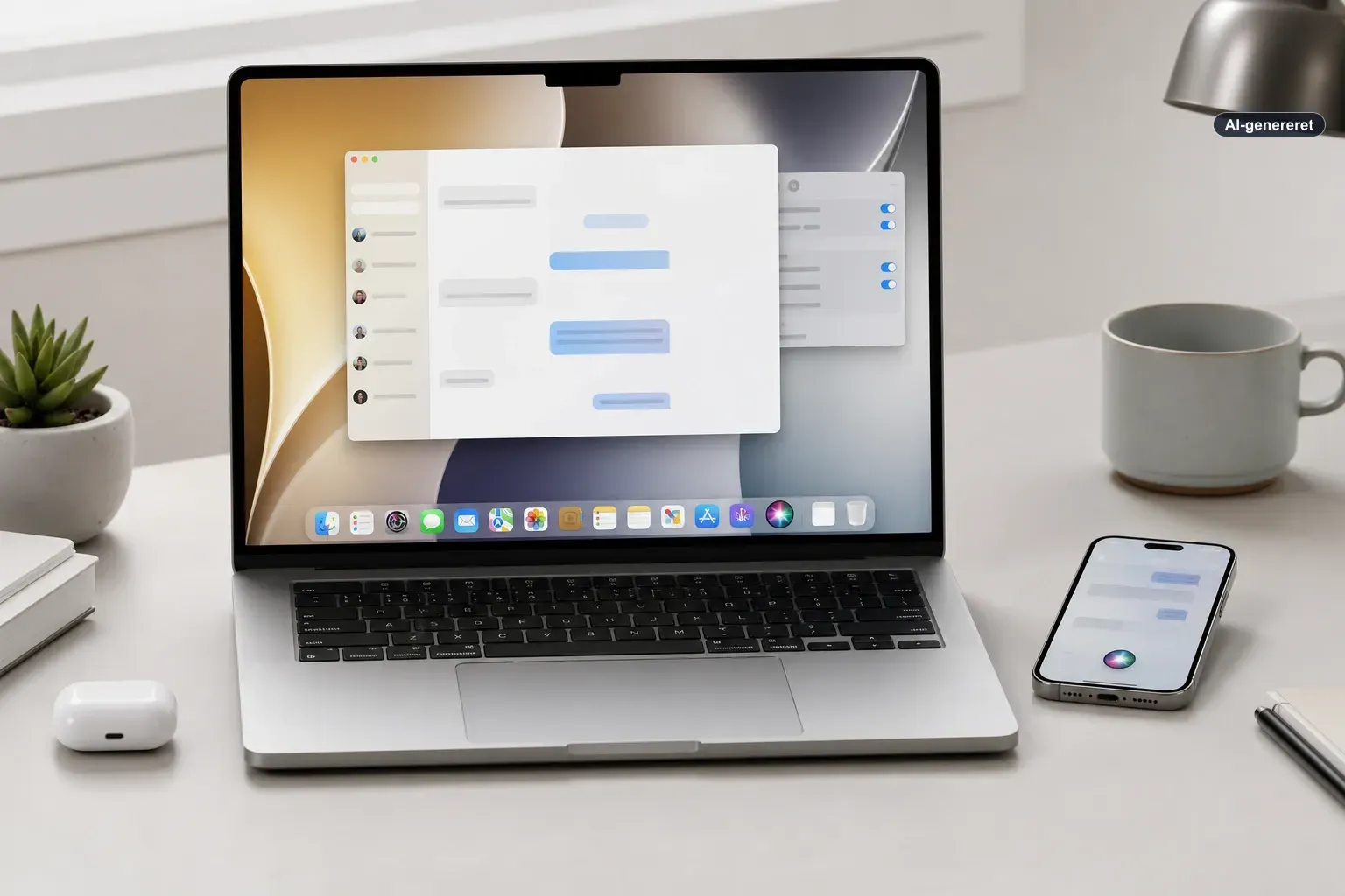 AI-genereret konceptillustration af en selvstændig Siri-app på Mac