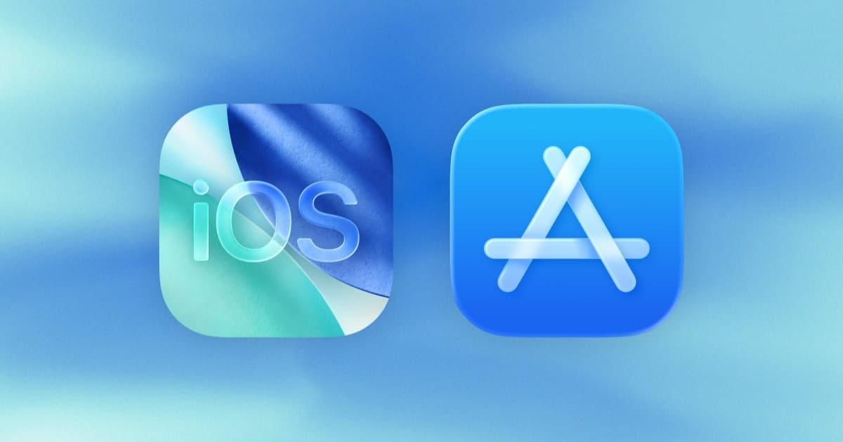 Apples App Store-symbol med appikoner i et officielt pressebillede