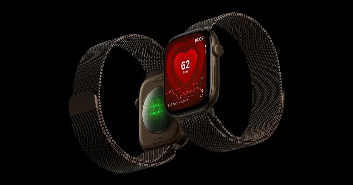Apple Watch Series 12 vist i Apples officielle produktbillede.