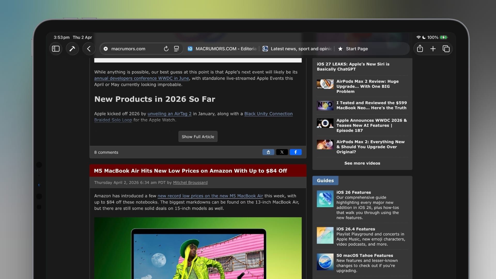 Sådan får du Safaris kompakte fanelinje igen på Mac og iPad (hvis din version understøtter det) Post image