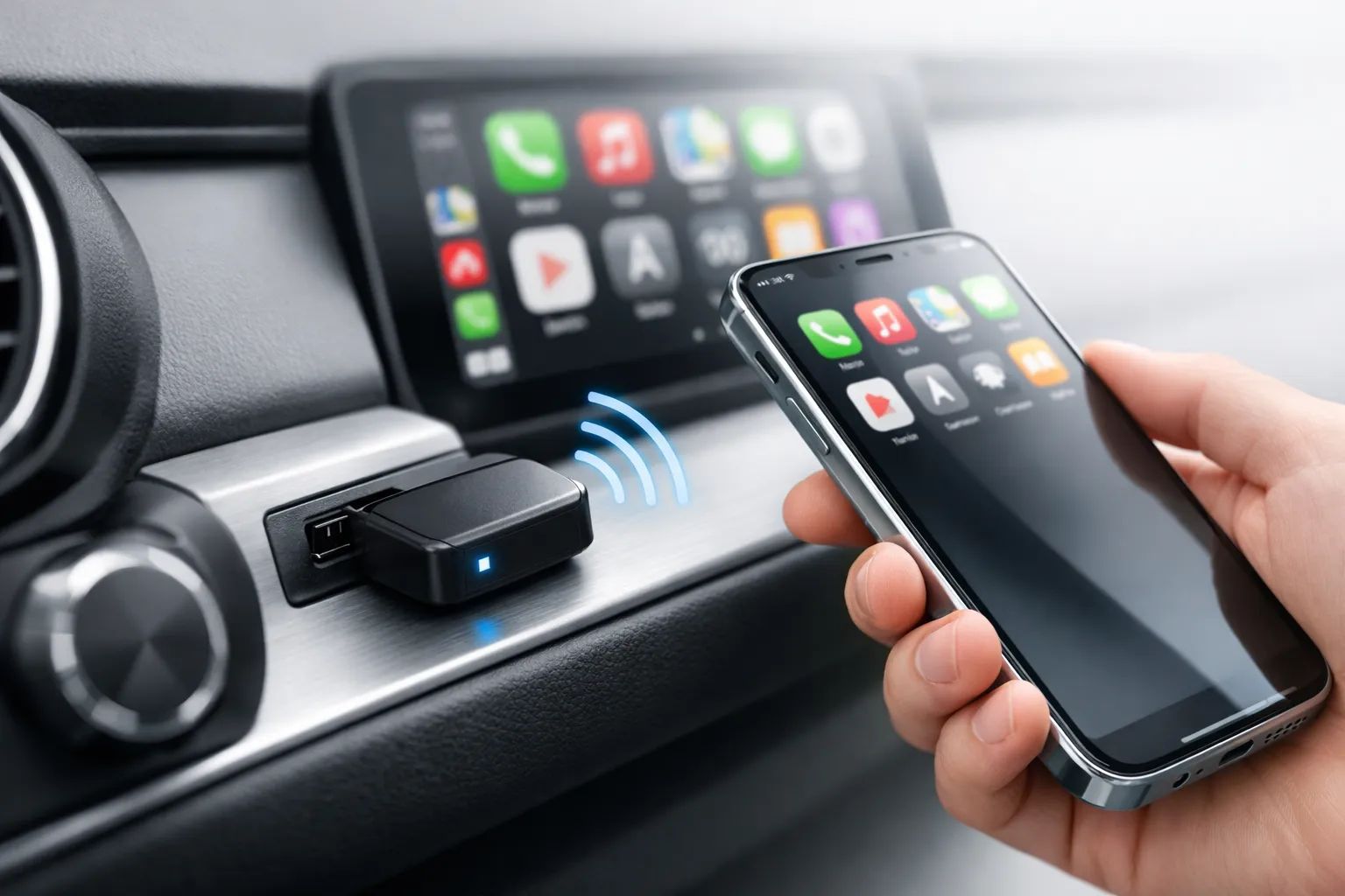 Lille adapter gør kablet CarPlay trådløst – uden at skifte bil eller head unit Post image