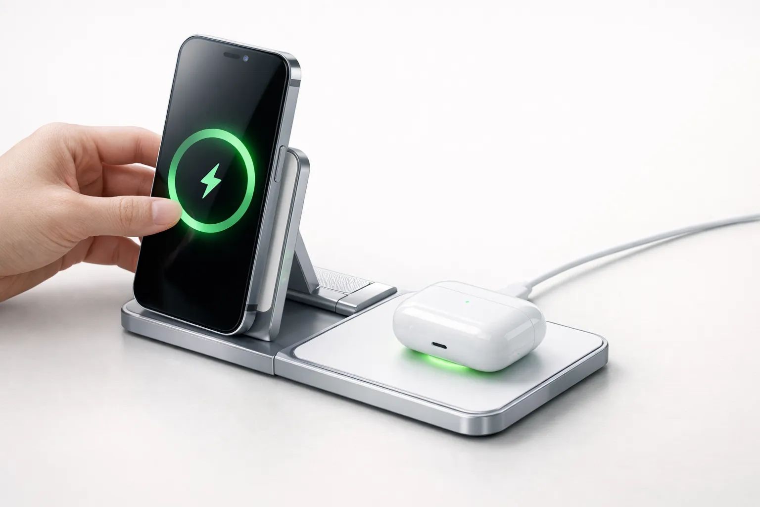UGREEN 2‑i‑1 Qi2 foldbar ladestation: kompakt MagSafe-venlig power til iPhone og AirPods Post image