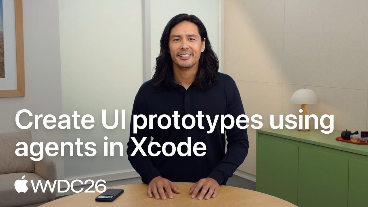 WWDC26-sessiontitel peger på UI-prototyper med agenter i Xcode Artikelbillede