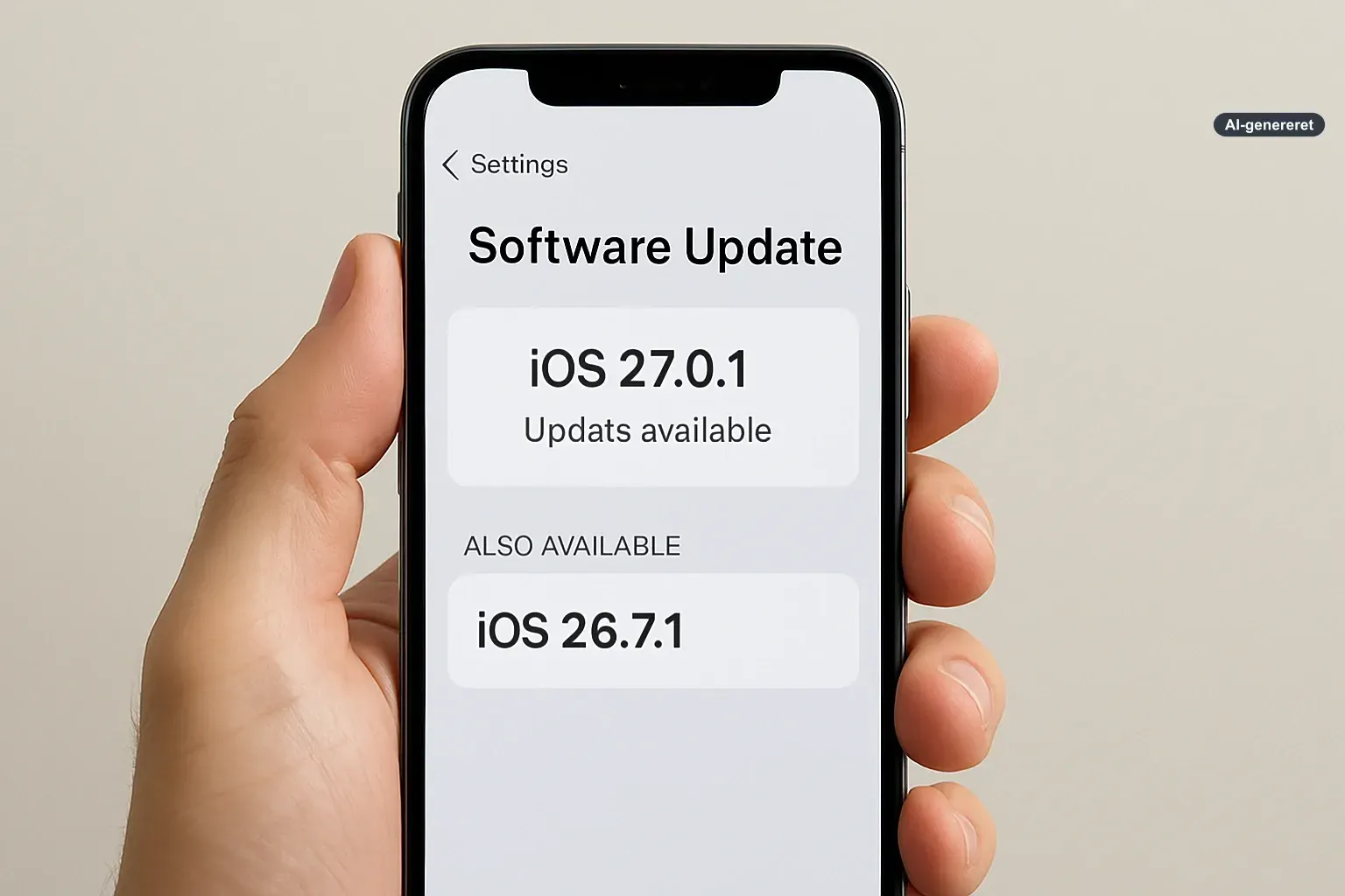 Apple skubber iPhone-brugere fra iOS 26 mod iOS 27 i Indstillinger Artikelbillede
