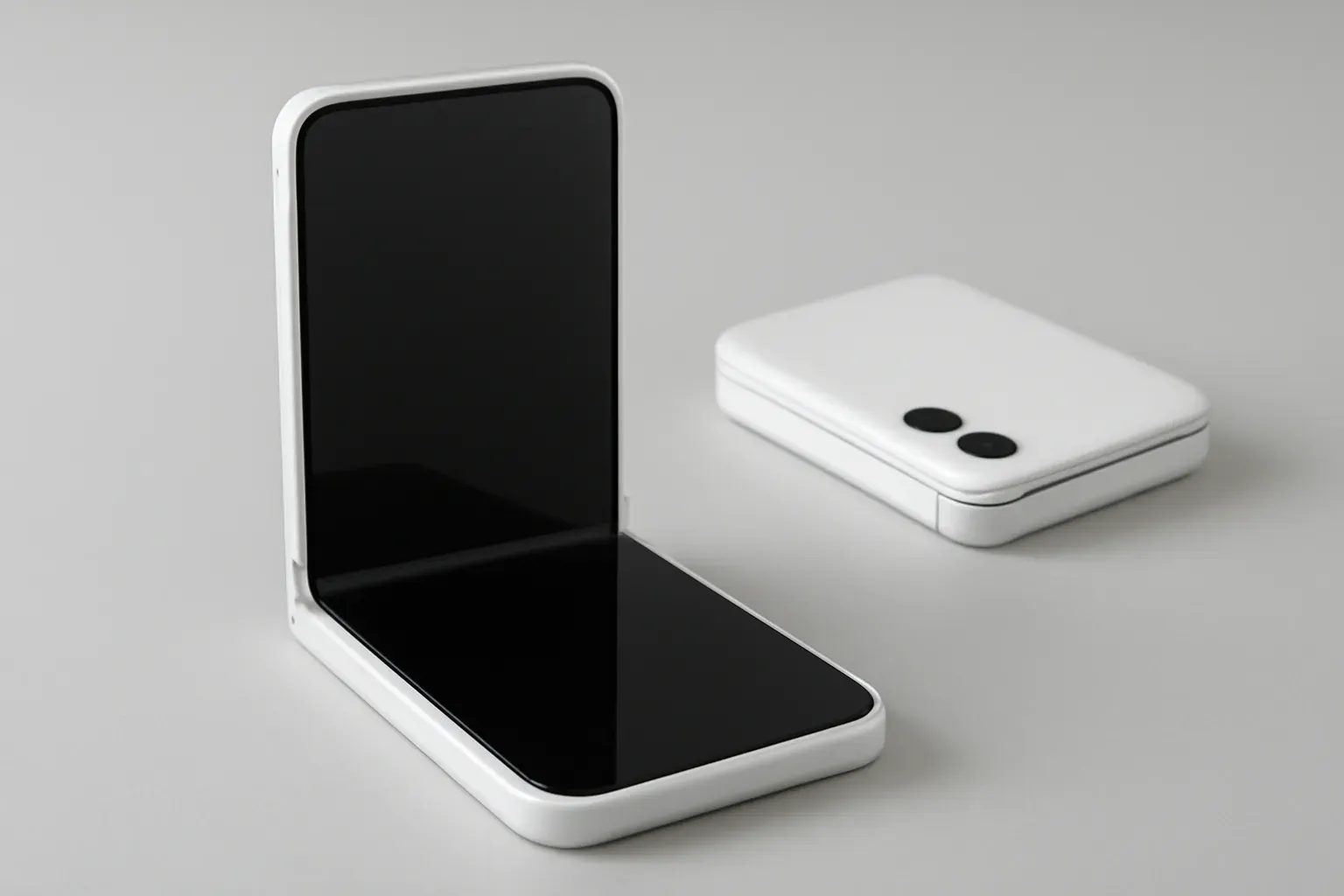 Nyt dummybillede viser foldbar iPhone i hvidt design Post feature image