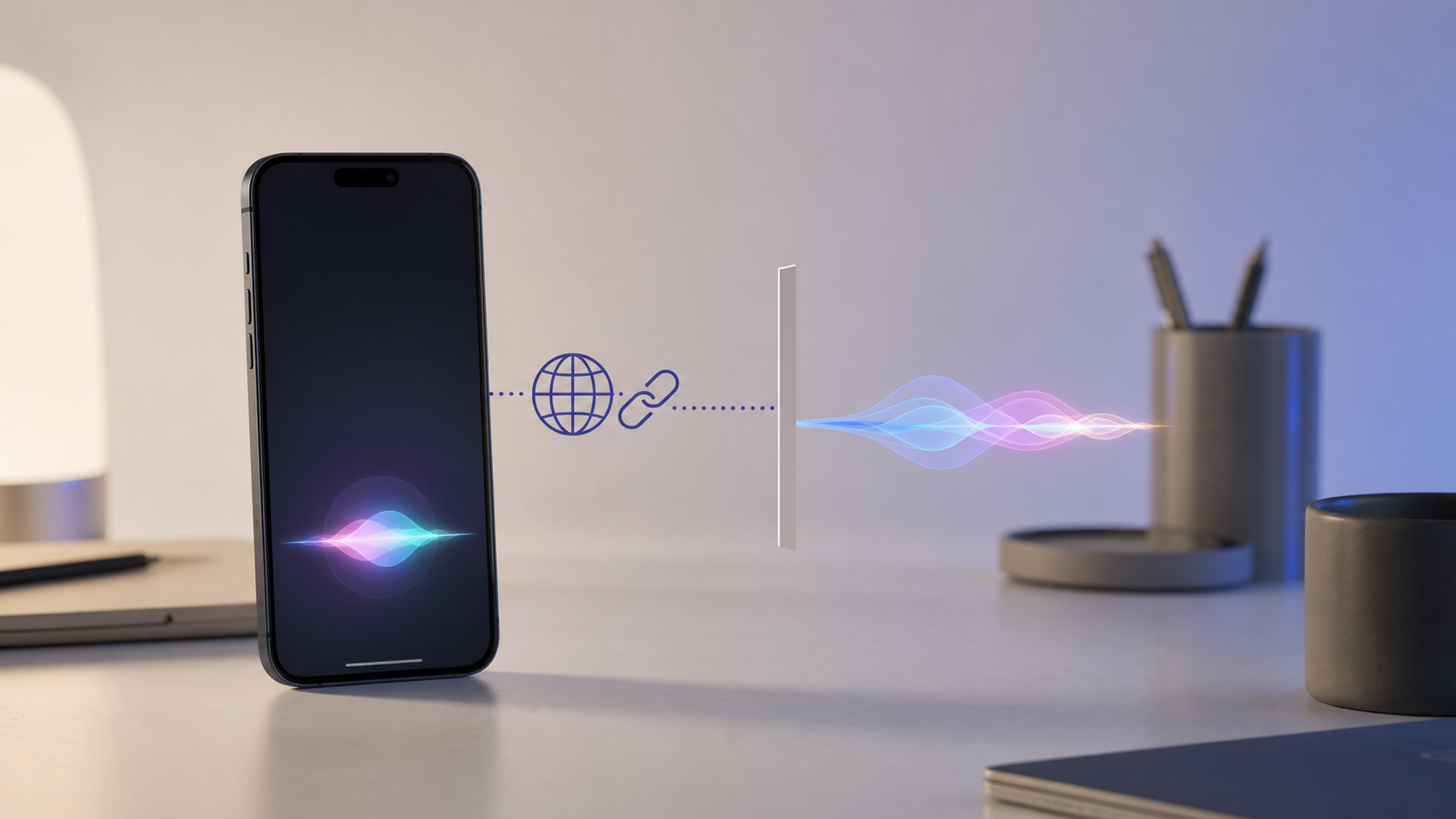 Redaktionel illustration af Siri AI, der afviser at behandle et web-link