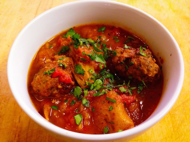 Lamb and Tomato Stew with Crispy Potatoes