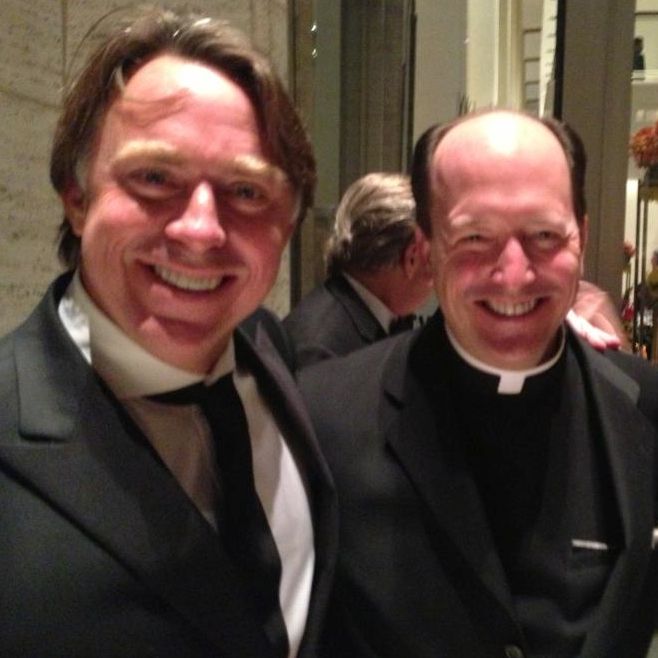 Chef John Besh and Monsignor Nalty