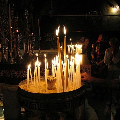 Candles at the Church of the Crucifixion