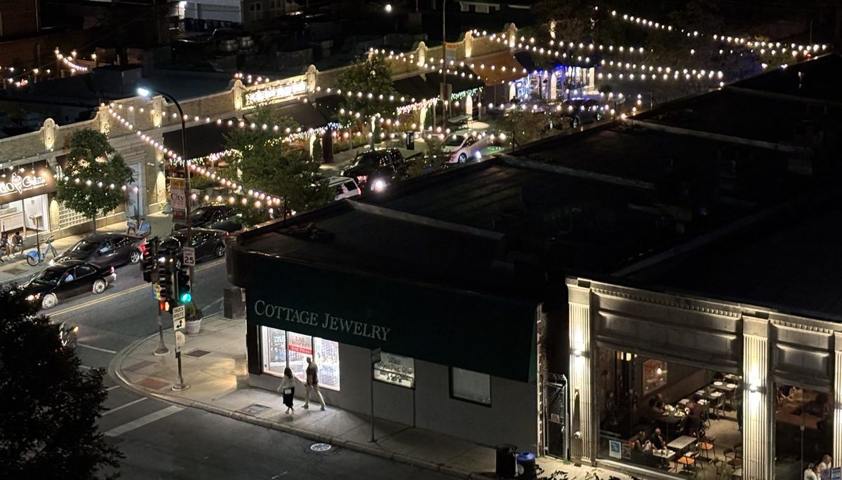 Evanston corner at night