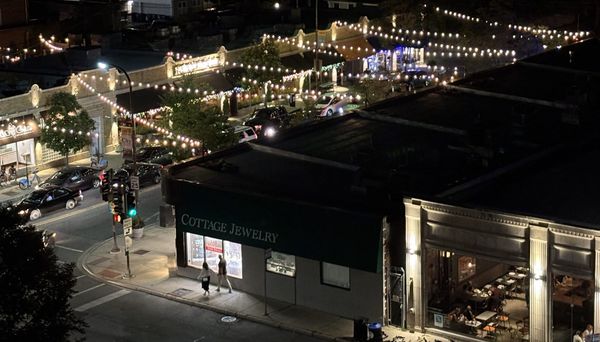 Evanston corner at night