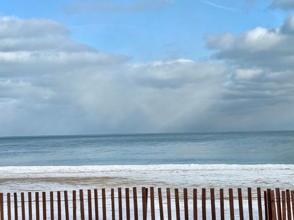Lake Michigan snow-covered beach in Evanston.