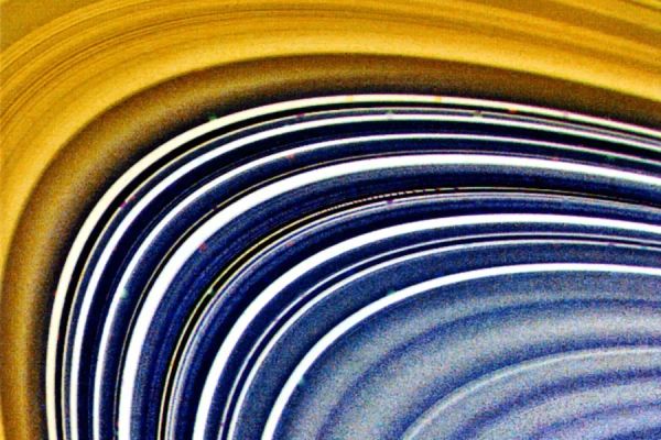 Saturn's rings colored