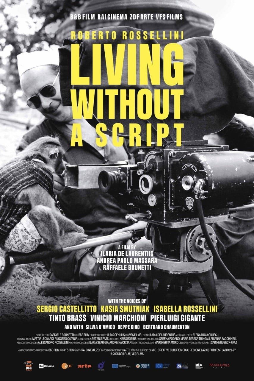 Film poster for Roberto Rossellini, Living Without a Script (2025)