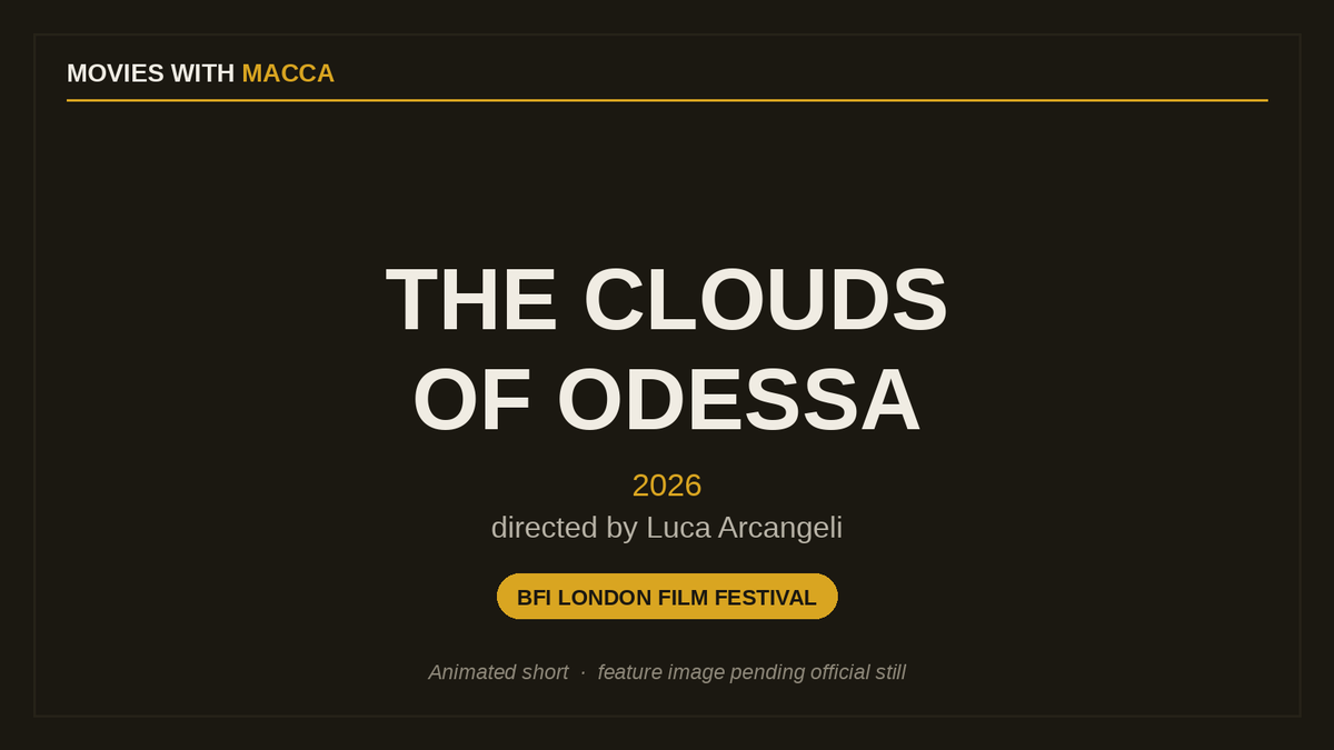 A still from Luca Arcangeli's animated short The Clouds of Odessa