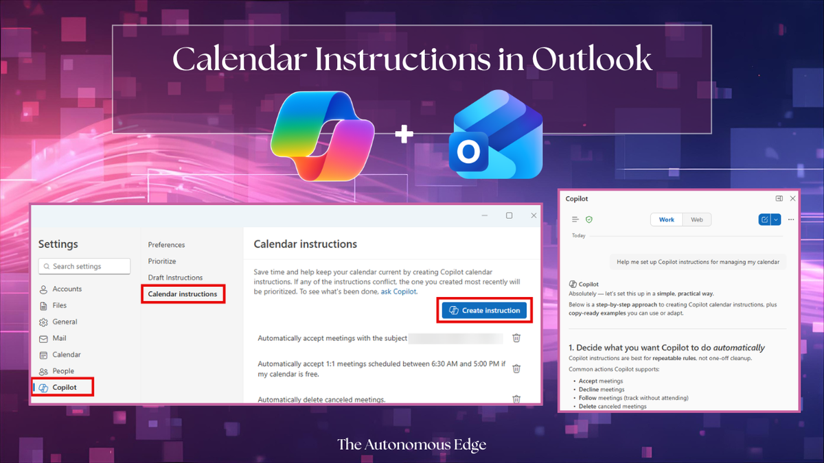 Calendar Instructions in Outlook