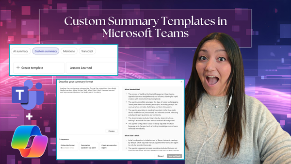 Custom Summary Templates in Microsoft Teams