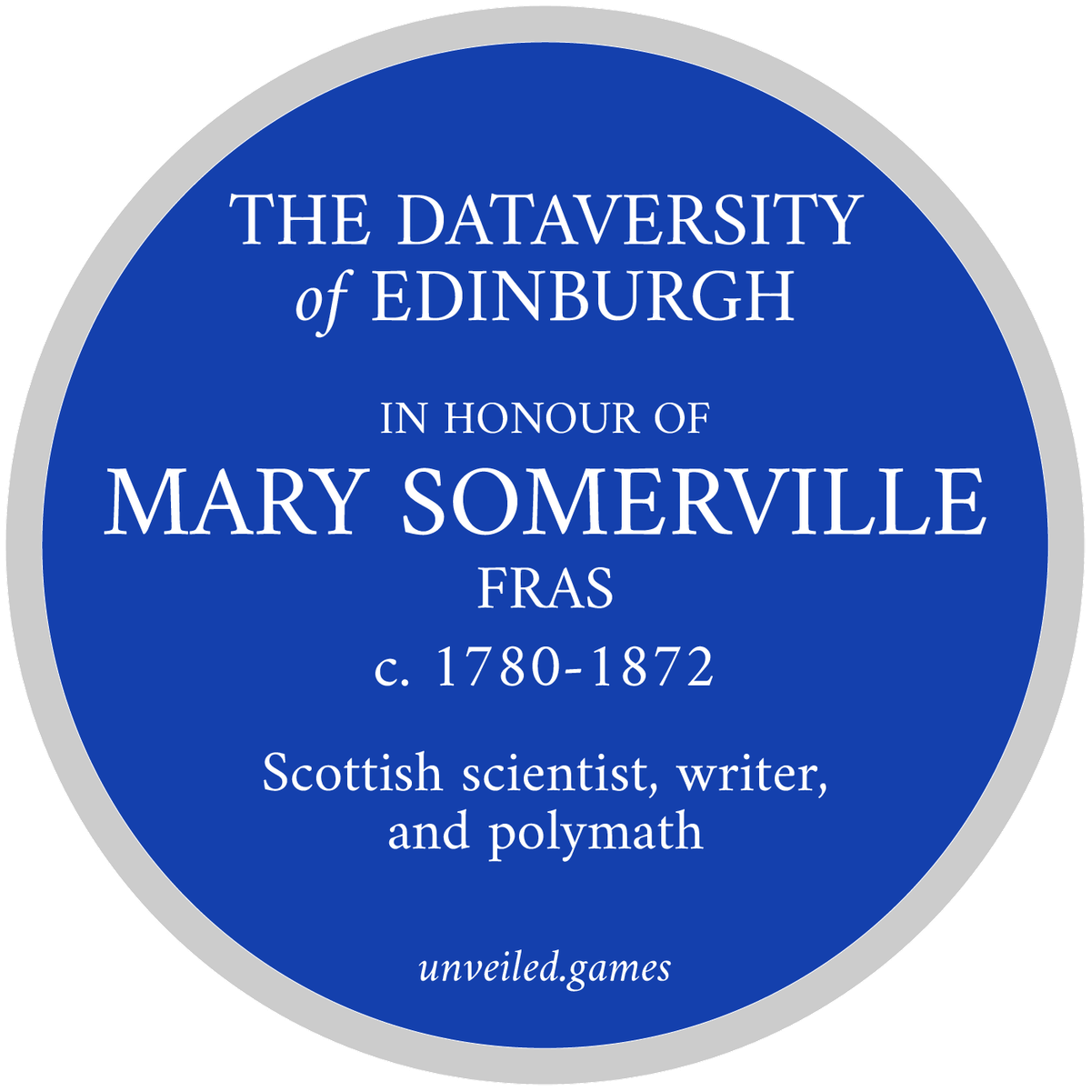 'Fake' blue plaque for Mary Somervillle