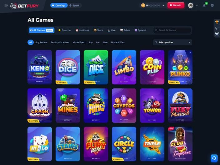 Casino Review: BetFury - Preview 2